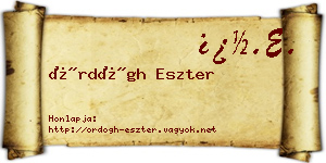 Ördögh Eszter névjegykártya